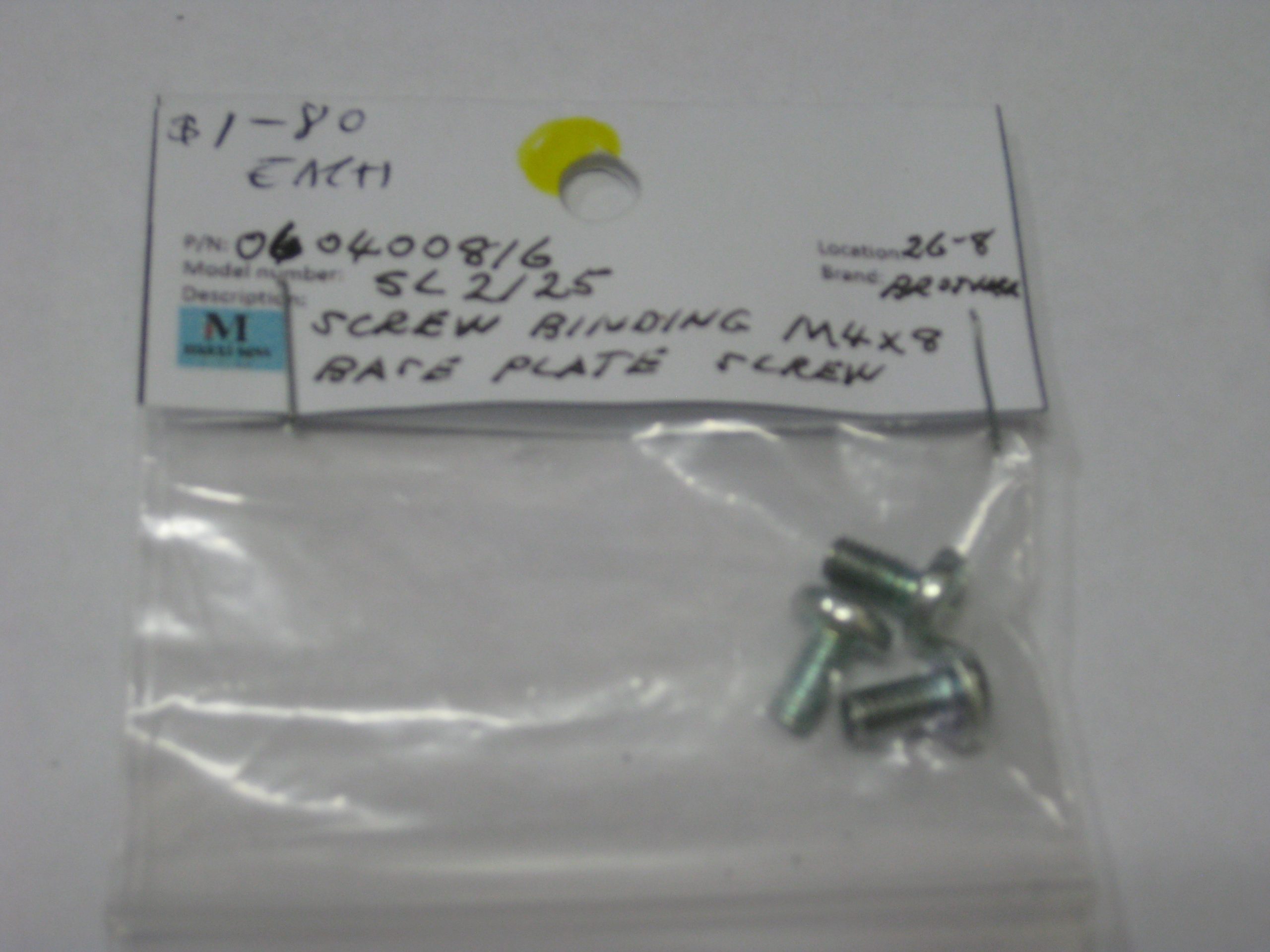 060400816 Base plate srew. brother SL2125